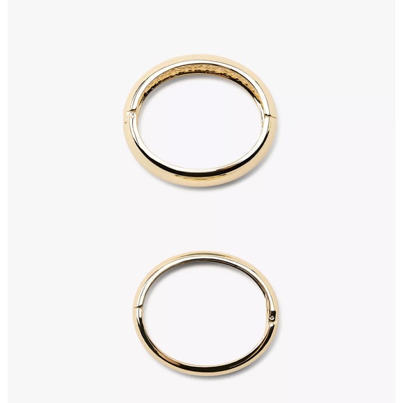 ZARA TWO-PACK OF GOLD TONE RIGID METAL BRACELETS NWT - Picture 3 of 5